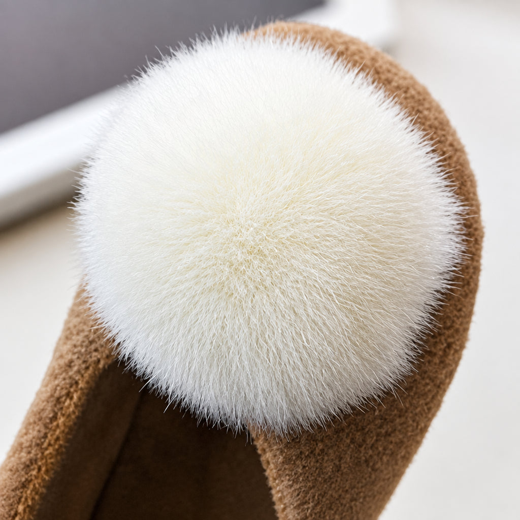 SoftSteps –  Calde e morbide – Scarpette da bambina con pompon in peluche