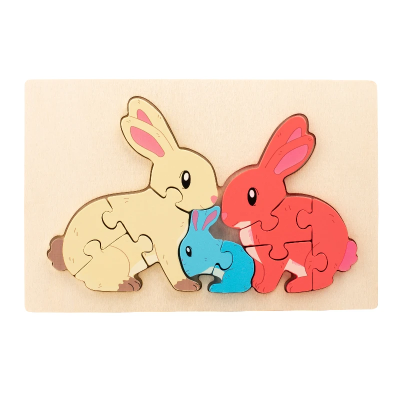 Animal Puzzle™ – Scoprire e imparare – Puzzle di legno a cartoni animati