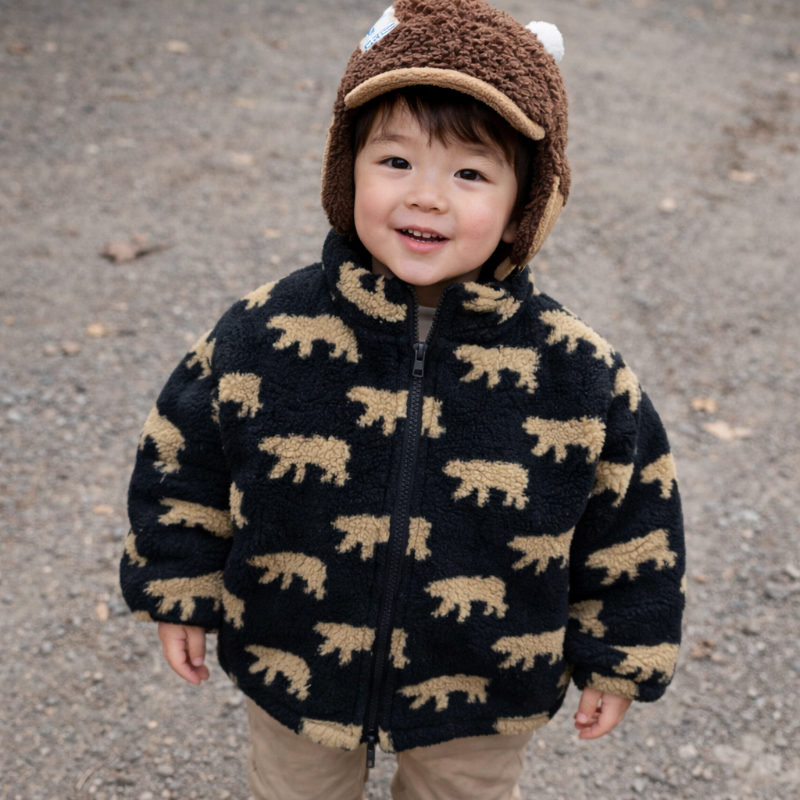 Mini Fashion™  – Extra morbido e caldo – Gilet in pile con orsi