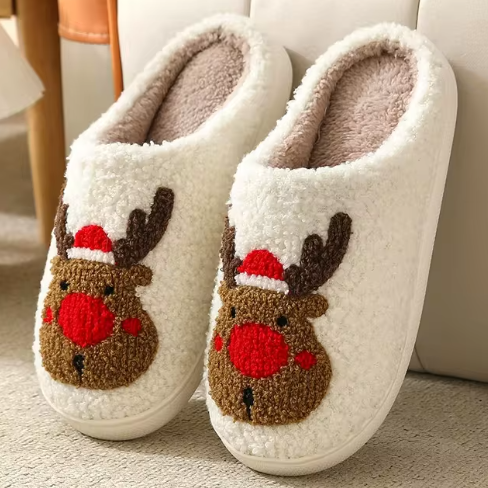 Northern Lights Kids - Caldo e festoso - Pantofole natalizie in peluche a fantasia