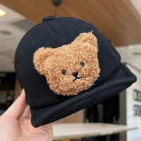 Thumbnail for Mini Fashion - Robusto e carino - Cappellino da bambino in velluto a coste con orsetto