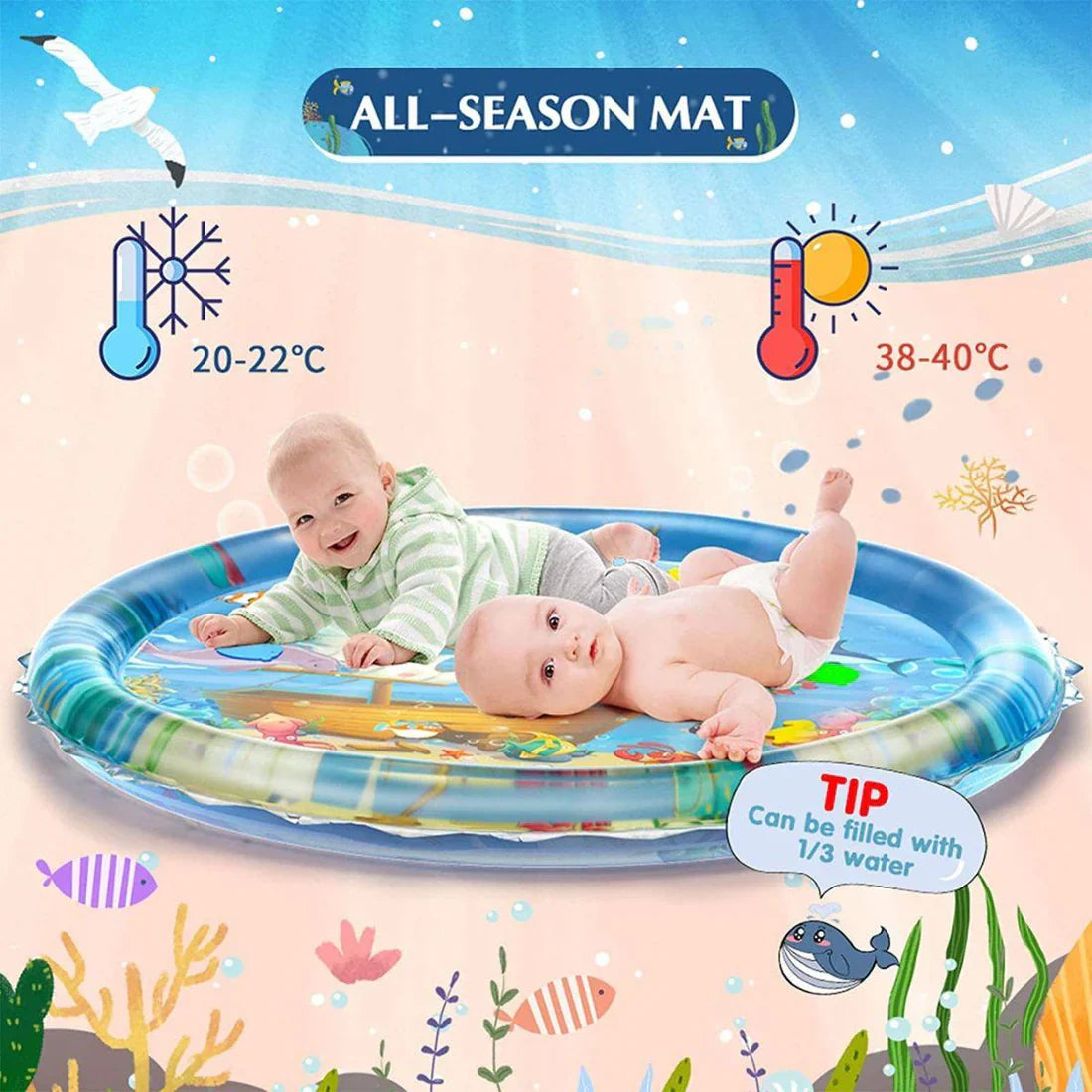 TinyWave – Allegro e stimolante – Tappetino sensoriale acquatico per neonati