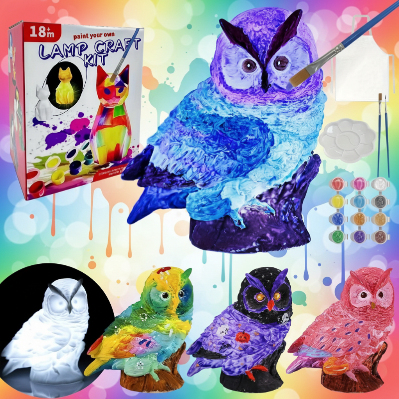 MiniCrafters – Creatività e apprendimento – Set di colori per dipingere animali su lampade fai da te