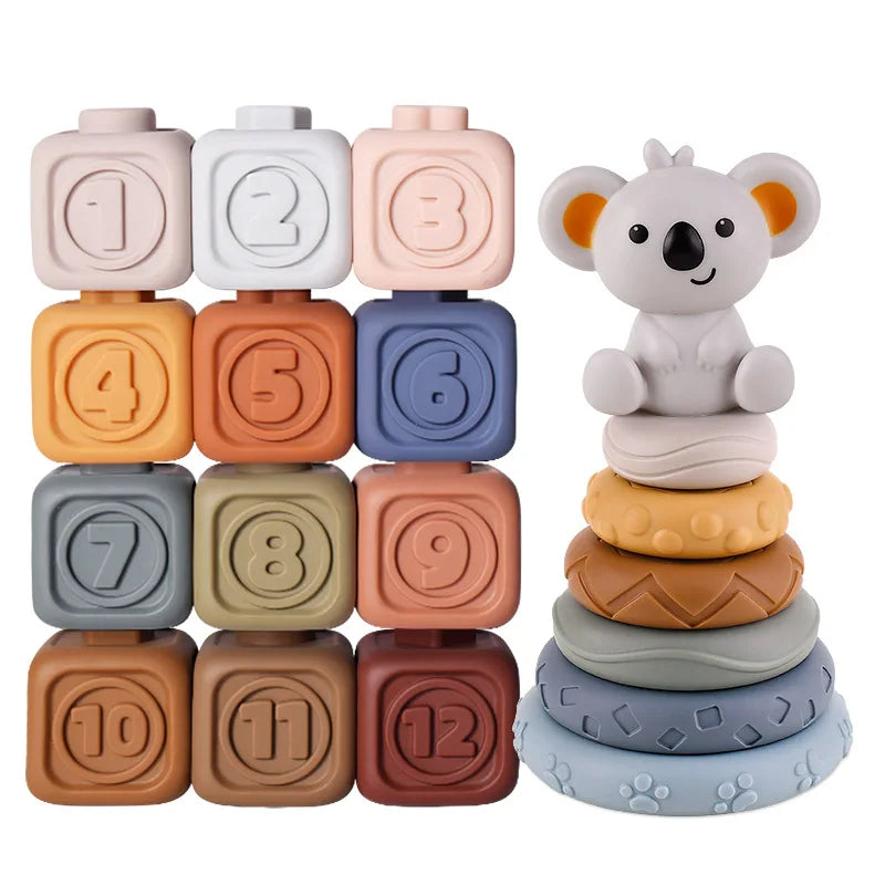 Koala Cubes™ - Torre impilabile - Giocattoli da masticare per bambini