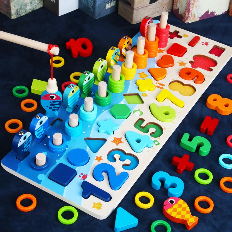 Woods™ - Sviluppo delle abilità - Pannello da gioco in legno Montessori