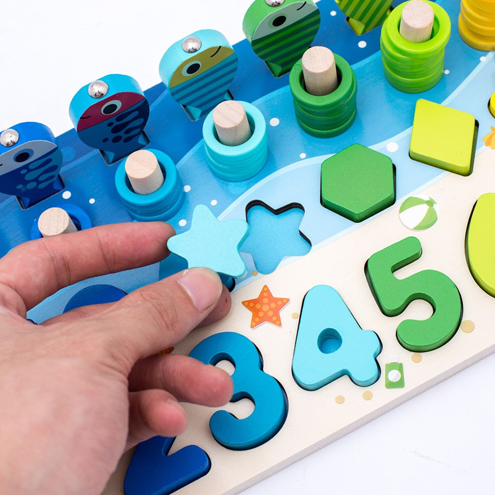 Woods™ - Sviluppo delle abilità - Pannello da gioco in legno Montessori