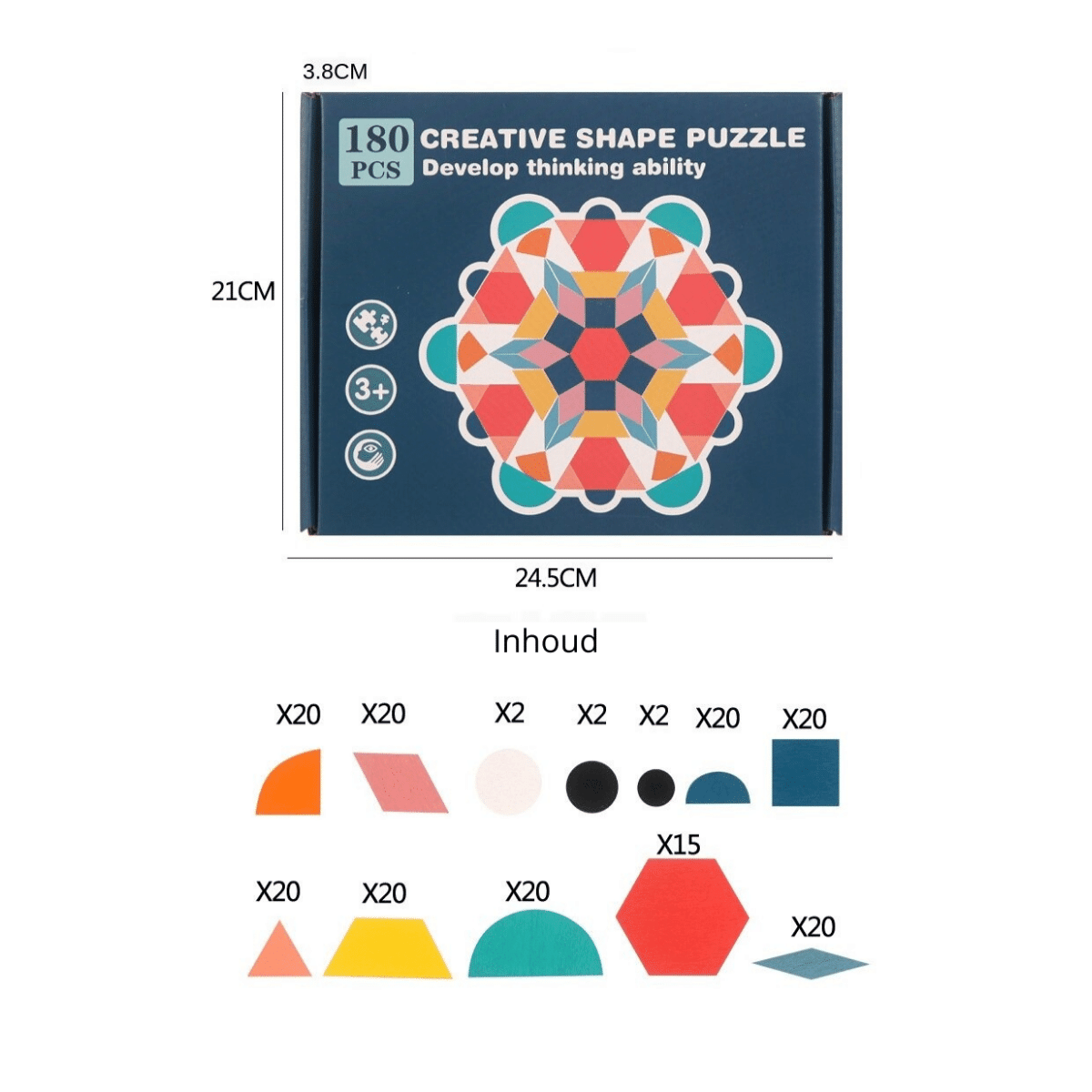 Woods™ - Sviluppo della creatività - Puzzle di forme geometriche