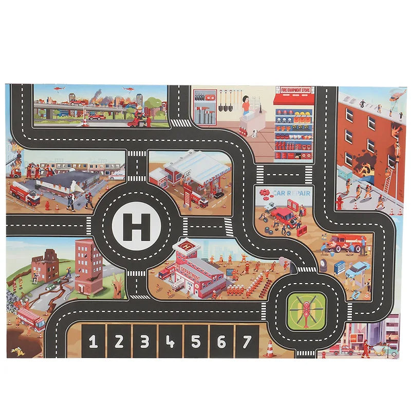 Magic City Playmat™ - Avventura in auto - Tappetino da gioco tema automobili