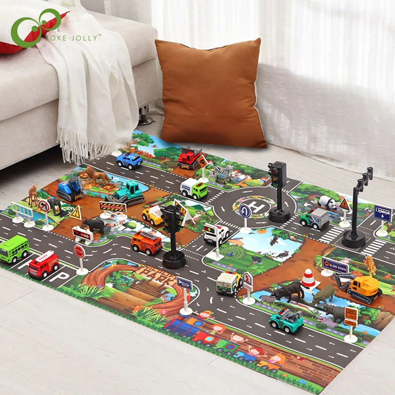 Magic City Playmat™ - Avventura in auto - Tappetino da gioco tema automobili