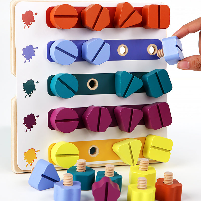 Wooden Screw Board™ - Migliora la motricità fine attraverso il gioco - Gioco di puzzle