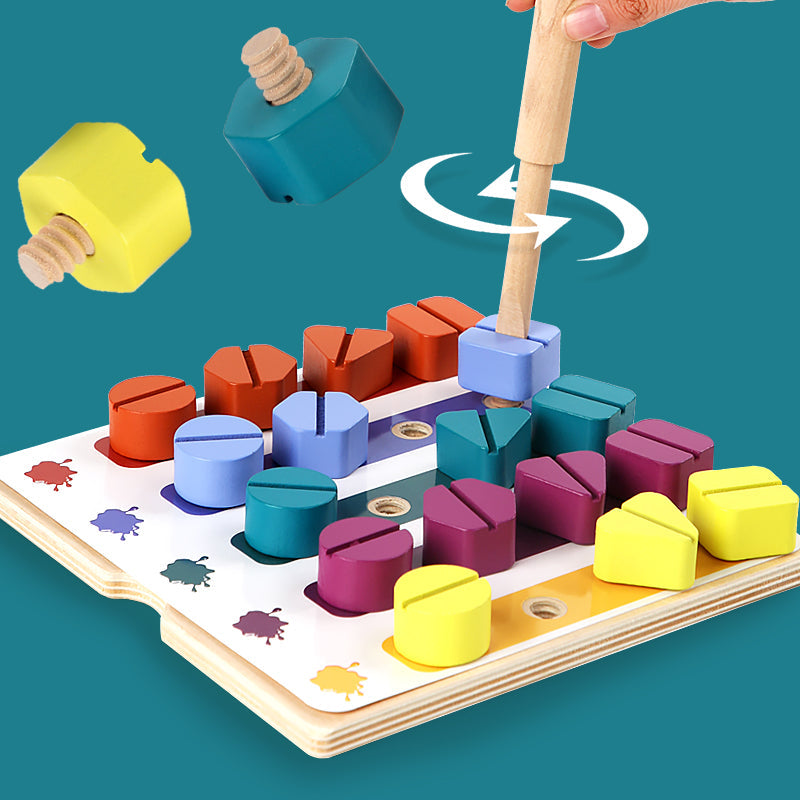 Wooden Screw Board™ - Migliora la motricità fine attraverso il gioco - Gioco di puzzle